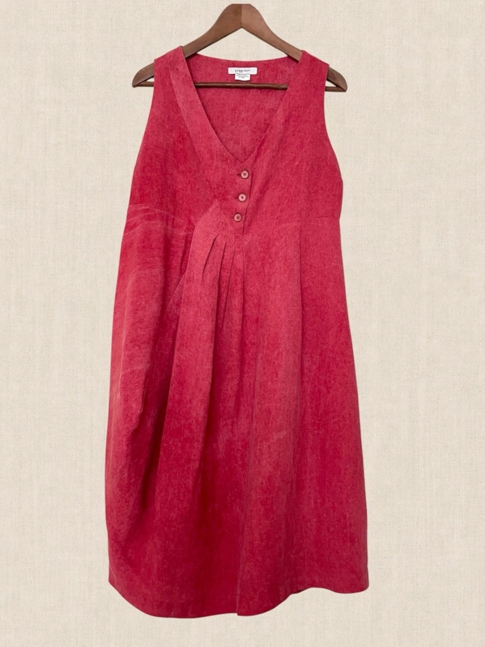 Crea Concept Linen Blend Dress Sz 40 Sleeveless Midi Lagenlook Made in Turkey
